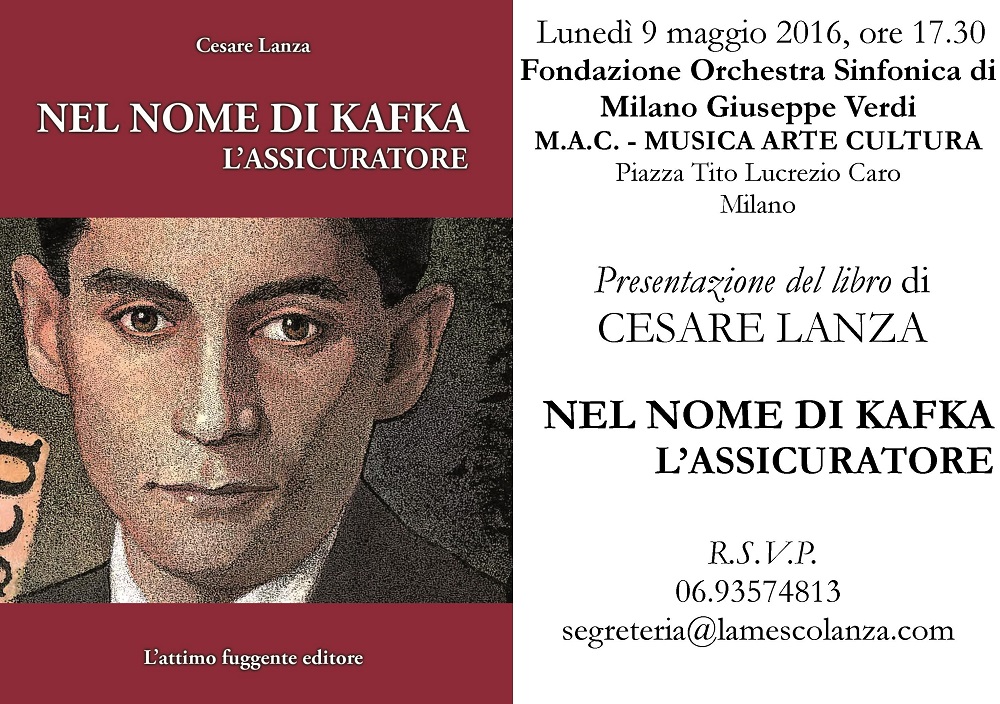 Invito BREVE 9 maggio libro Kafka - Cesare Lanza